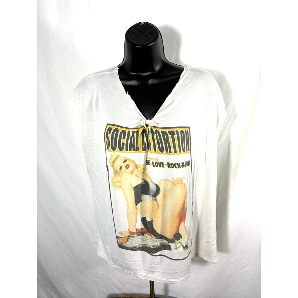 Social Distortion Pinup Knot Front Top XL
